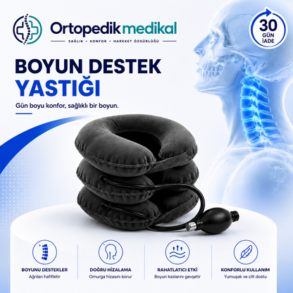 Ortopedik Medikal Şişme Boyun Destek Yastığı
